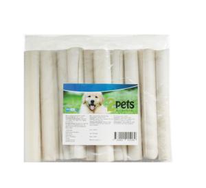 2pets Tuggrulle vit, 12,5cm/15mm, 10-pack
