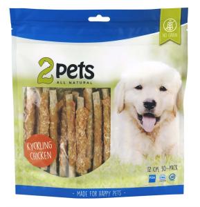 2pets Mald Tuggpinne m kycklingfilé 12cm 30-pack