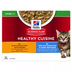 Hills Kitten Healthy Cuisine Chicken/Ocean Fish & Veg 12x80g