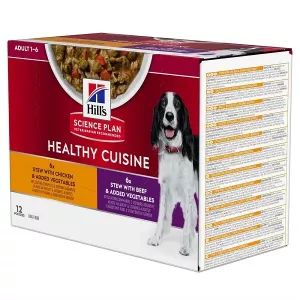 Hills Adult Healthy Cuisine Chicken/Beef & Vegetables 12x90g