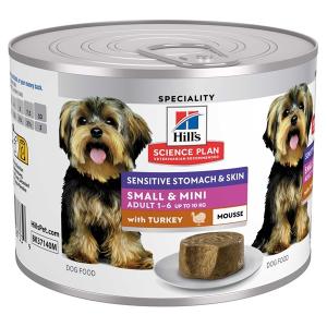 Hills Hund Adult Sen.Stomach&Skin Mousse S&Mini Turkey 200g