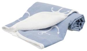 Anchor filt, 150*100cm blå/vit