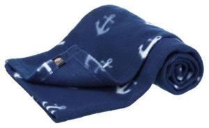 Fleecefilt Barney m ankartryck 150x100cm blå