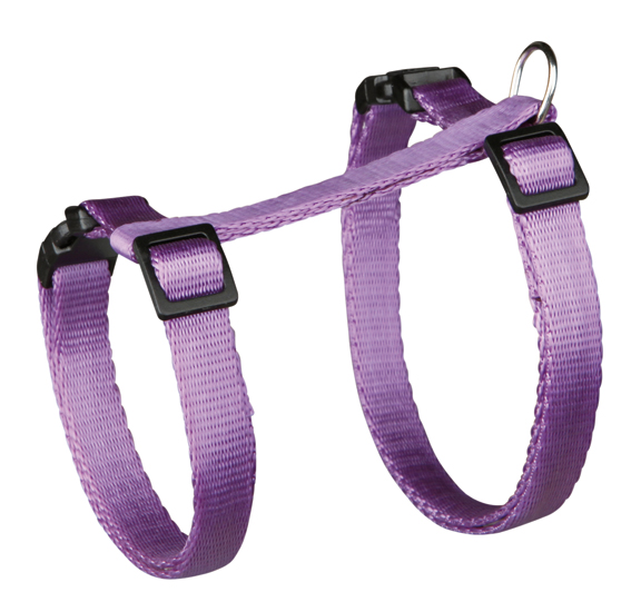 Kattsele+koppel snabblås ställb Nylon Bl frg 26-43cm