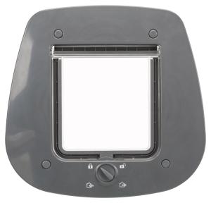 Kattdörr 4-vägs För Glasdörr 27x26cm Grå