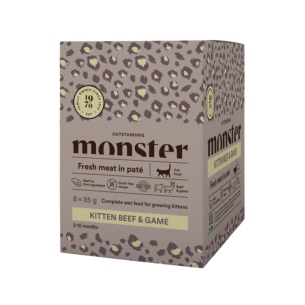 Monster Cat Pouches Kitten Kitten/Beef 85g 8-p