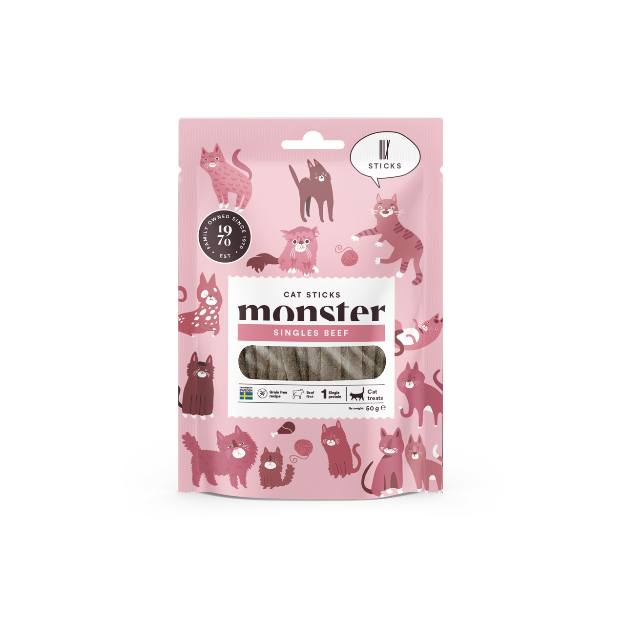 Monster Katt Sticks Beef 50g
