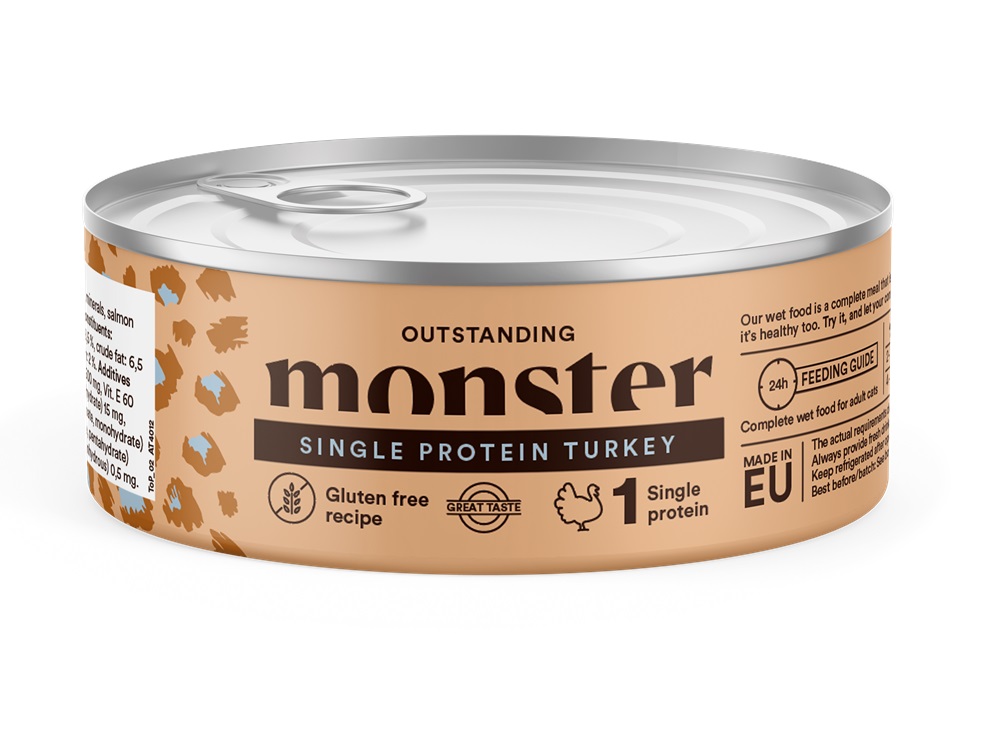 Monster Cat Adult Single Turkey Burk 100g