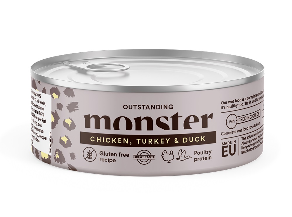 Monster Cat Adult Multi Chicken/Turkey/Duck Burk 100g
