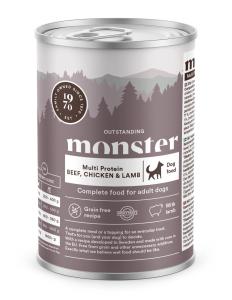 Monster Hund Adult Multi Beef/Chicken/Lamb Burk 400g