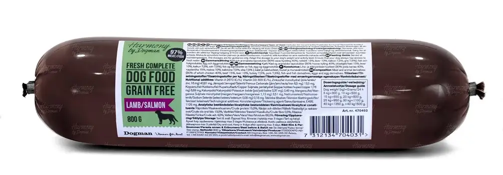 Harmony Dog food Lamb/Salmon 800g