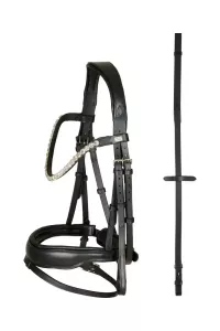 Träns Aachen HG Cryll med tygel, Svart