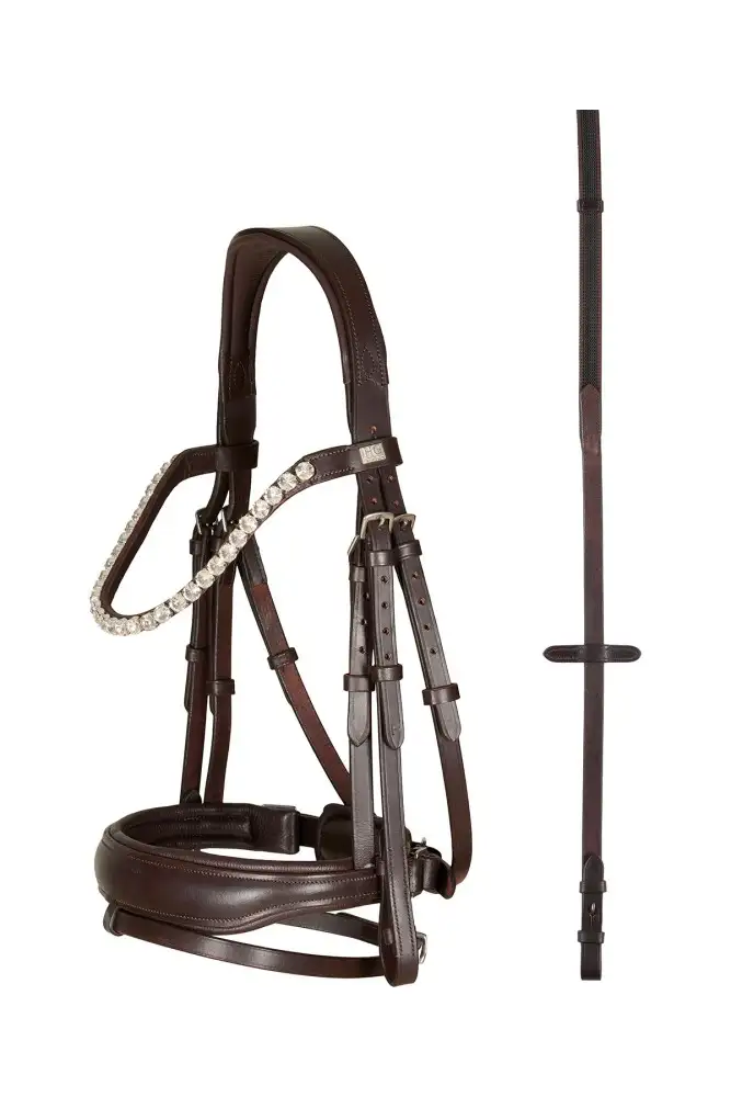 Träns Aachen HG Cryll med tygel, Brun