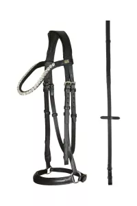 Träns Remont HG Cryll med tygel, Svart