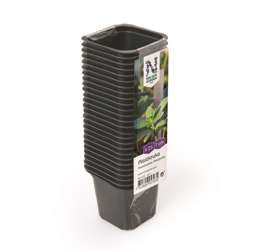 Plastkruka svart 7cm 25-p