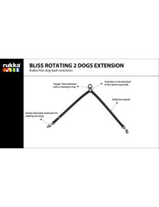 Koppelförlängning För 2 Hundar Svart