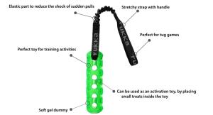 Hundleksak Gel Dummy M Grön Rukka