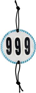 Nummerlapp Med Kristall TH Rund Blå
