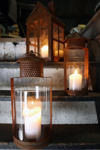 Lykta Rost 13*35cm m glas