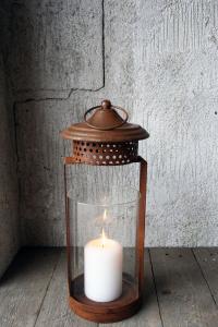 Lykta Rost 18*43cm m glas