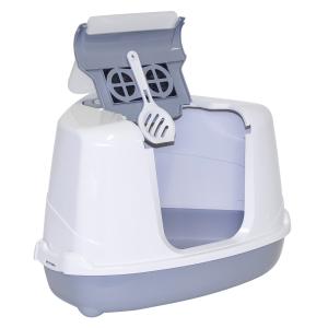 Kattlåda Iglo Hörn Flipcat 56x45x39cm Grå