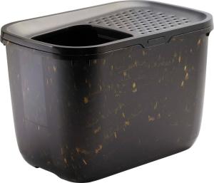 Kattlåda "Hop In" Svart-Marmor/Svart-Guld