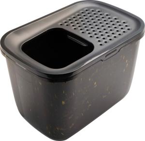 Kattlåda "Hop In" Svart-Marmor/Svart-Guld