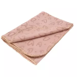 Fleecefilt Heart Rosa 100x70cm