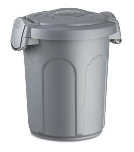 Fodertunna Med Lock/Lås Grå