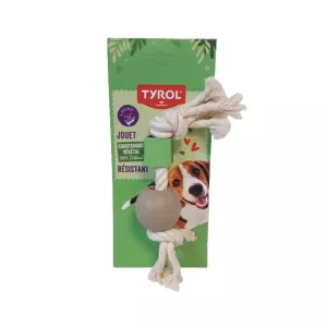 Hundleksak Rep Med Boll Naturgummi 20cm