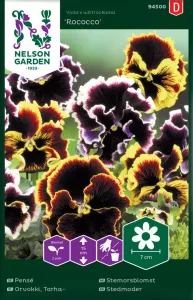 Pensé, Rococo, storbl. bl färger