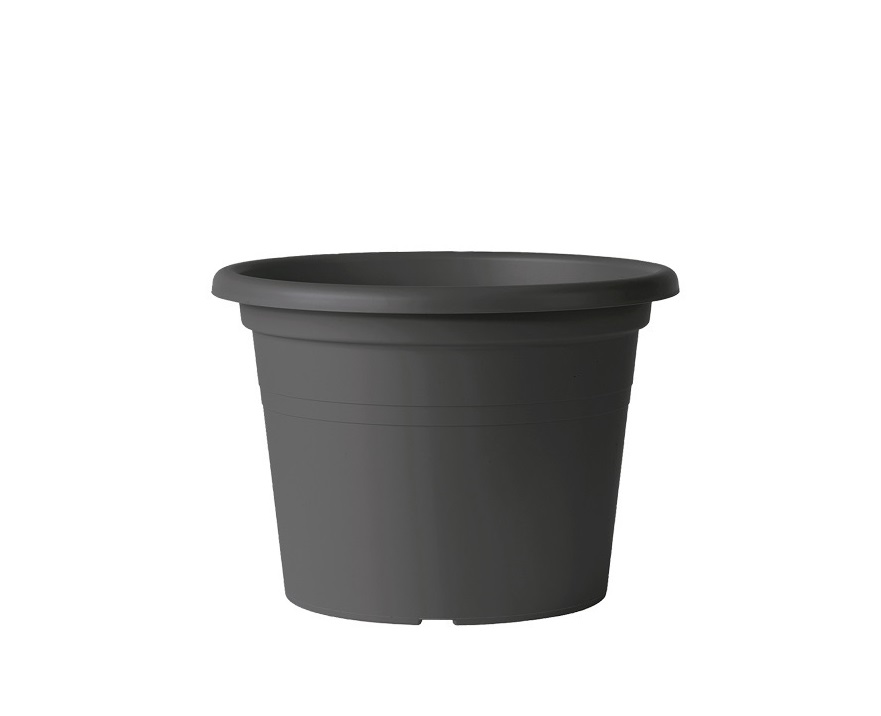 Plastkruka rund Antracit