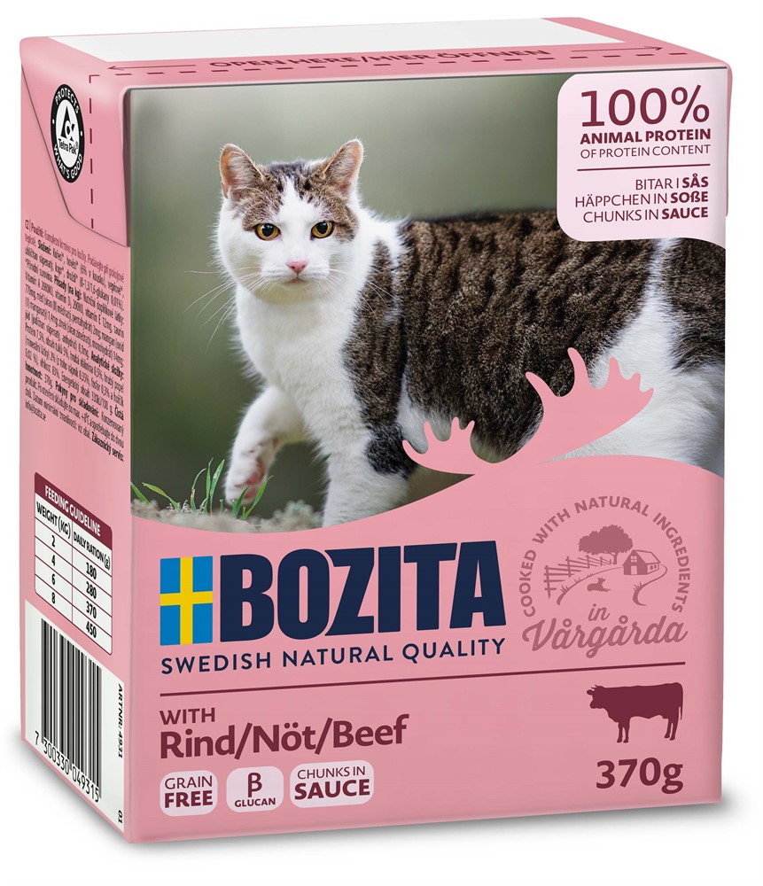 Bozita katt Bitar i Sås med Nötkött 370g