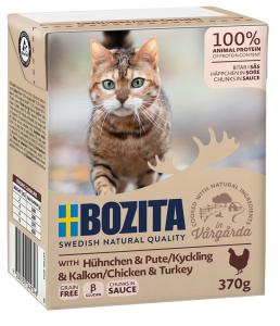 Bozita katt Bitar i Sås med Kyckling och Kalkon 370g