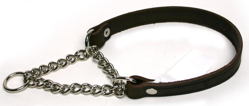 Alac halvstryp läderhalsband, Mörkbrun