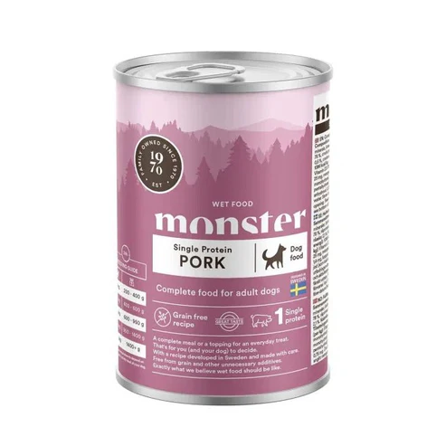 Monster Hund Adult Single Protein Gris Burk 400 g