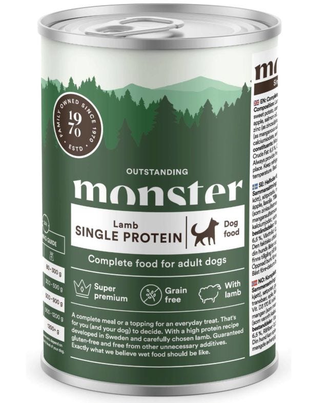 Monster Hund Adult Single Lamm Burk 400 g