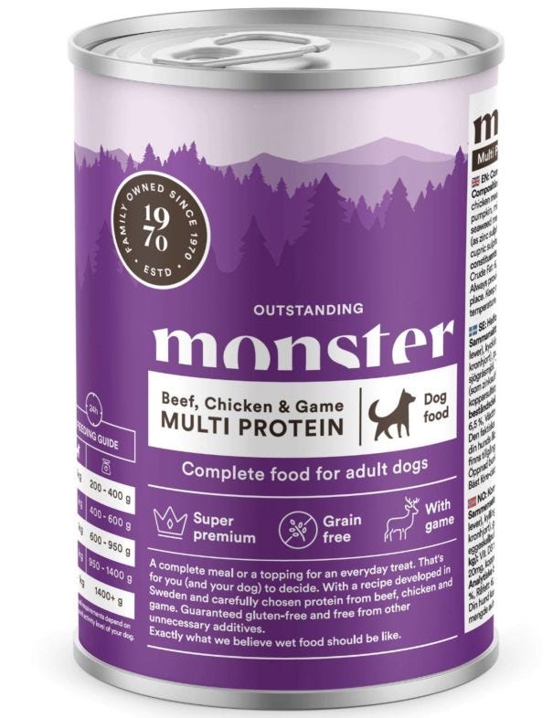 Monster Hund Multi Protein Biff/Kyckling/Vilt Burk 400 g