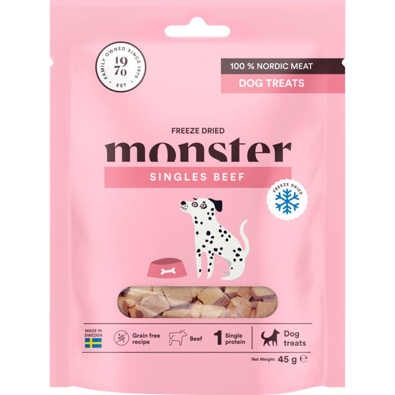 Hundgodis Monster Dog Treats Freeze Dried Beef 45g