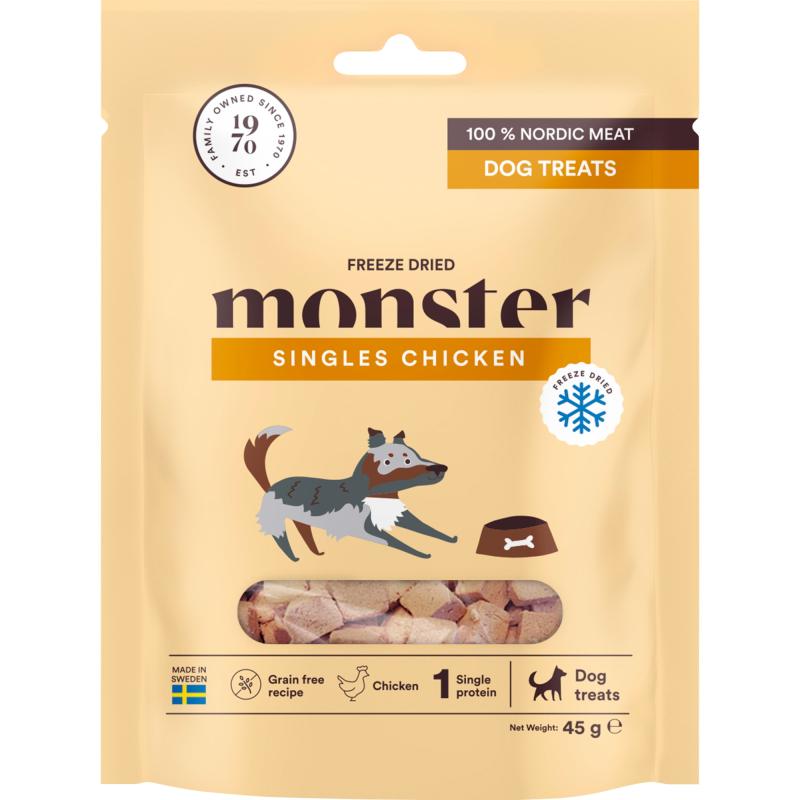 Hundgodis Monster Dog Treats Freeze Dried Chicken 45g