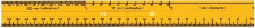 30 cm Linjal, dm/cm/mm