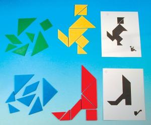 Mönsterkort för tangram ´Geometriska + Kreativa figurer´