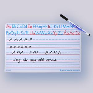 Alfabetstavla + whiteboardpenna + mikrofiberduk