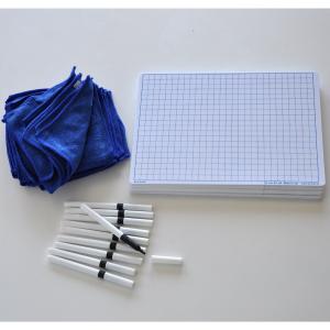 Räknetavlor A4 + Whiteboardpennor & Mikrofiberdukar 30-pack