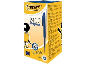 BIC® M10 Clic kulspetspenna, blå, dokumentäkta, 50-pack