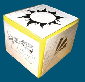 Jättestor tärning med fickor 13 x 13 cm