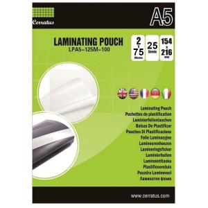 25-pack Lamineringsfickor A5 CERRATUS
