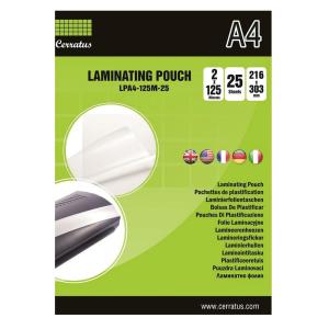 25-pack Lamineringsfickor A4 CERRATUS 125 mic.