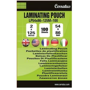 Lamineringsfickor CERRATUS 54x86mm 100-pack