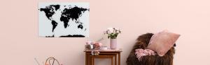 Glastavla med Världskarta